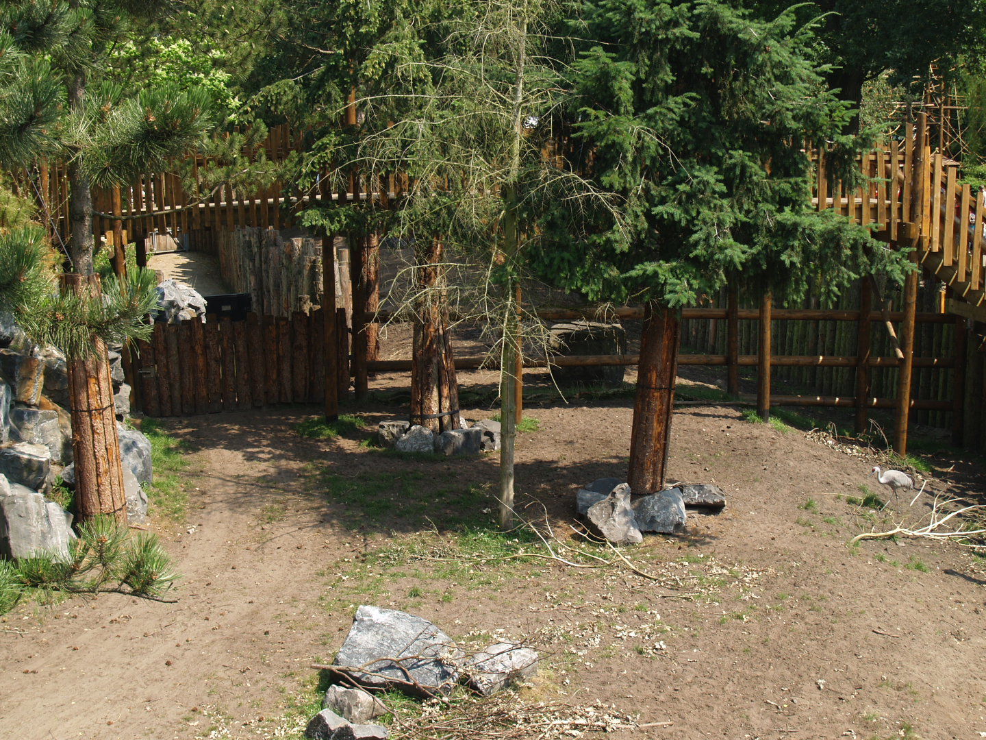 Part of the Wild West exhibit with gates to separation paddocks and visitor bridge,  2006-07-08