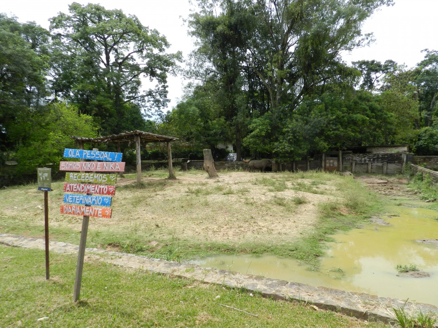 Part of white rhino exhibit - Zoo Sapucaia
