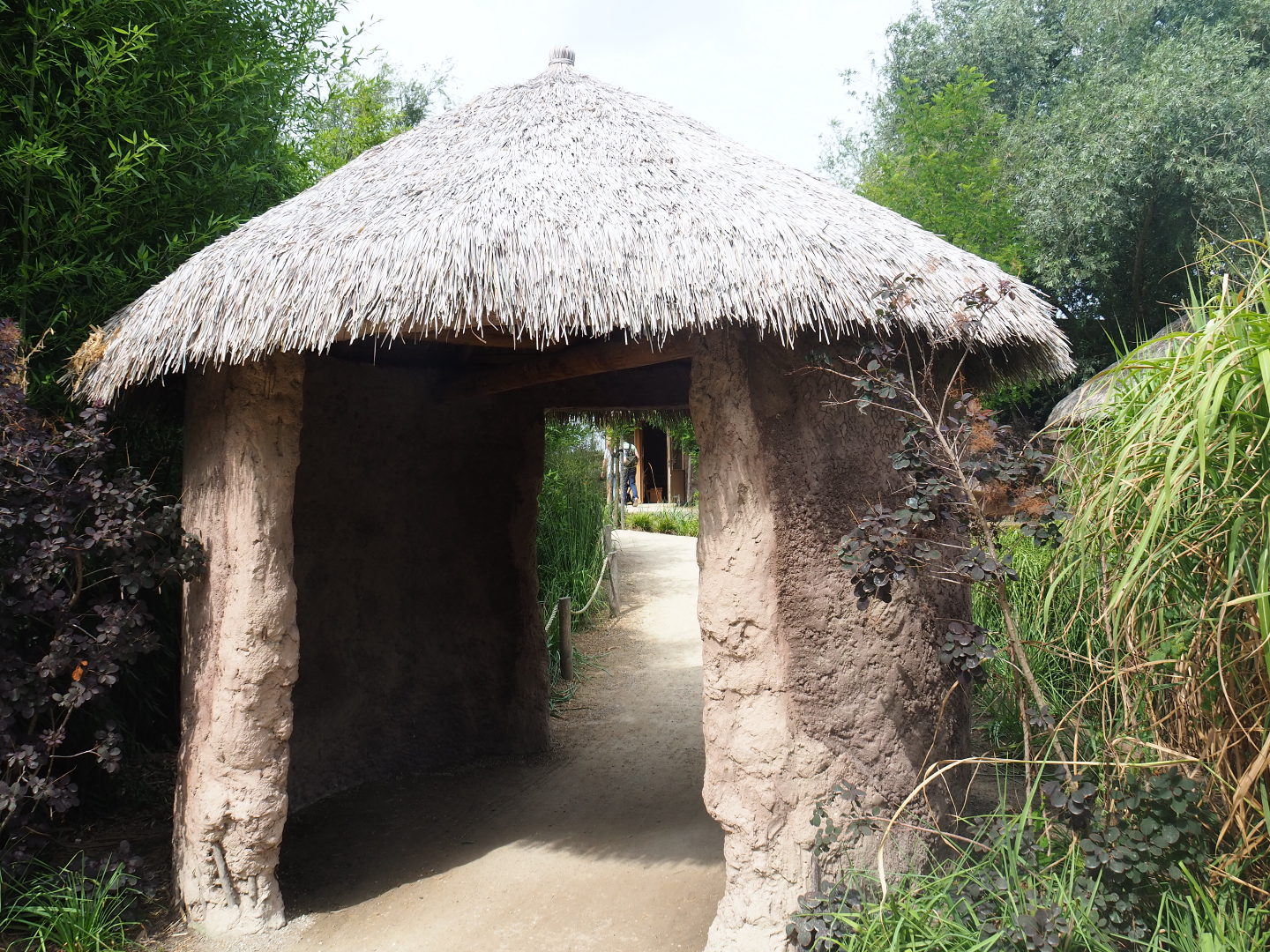 Pathway with African hut, 2019-08-11