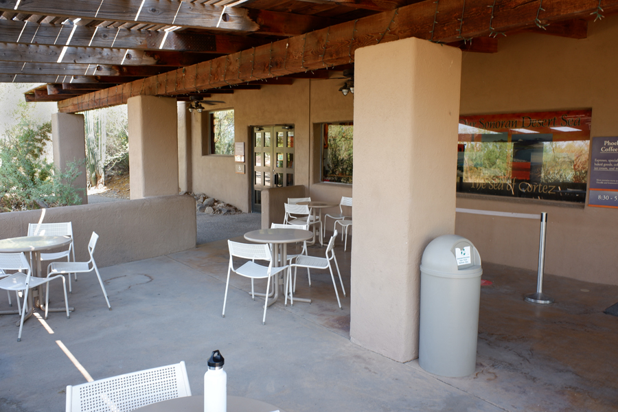 patio outside gift shop and coffe bar