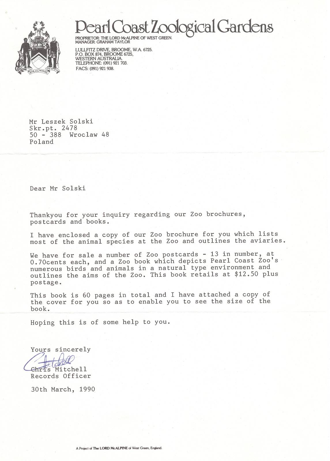 Pearl Coast Zoo - historical memorabilia