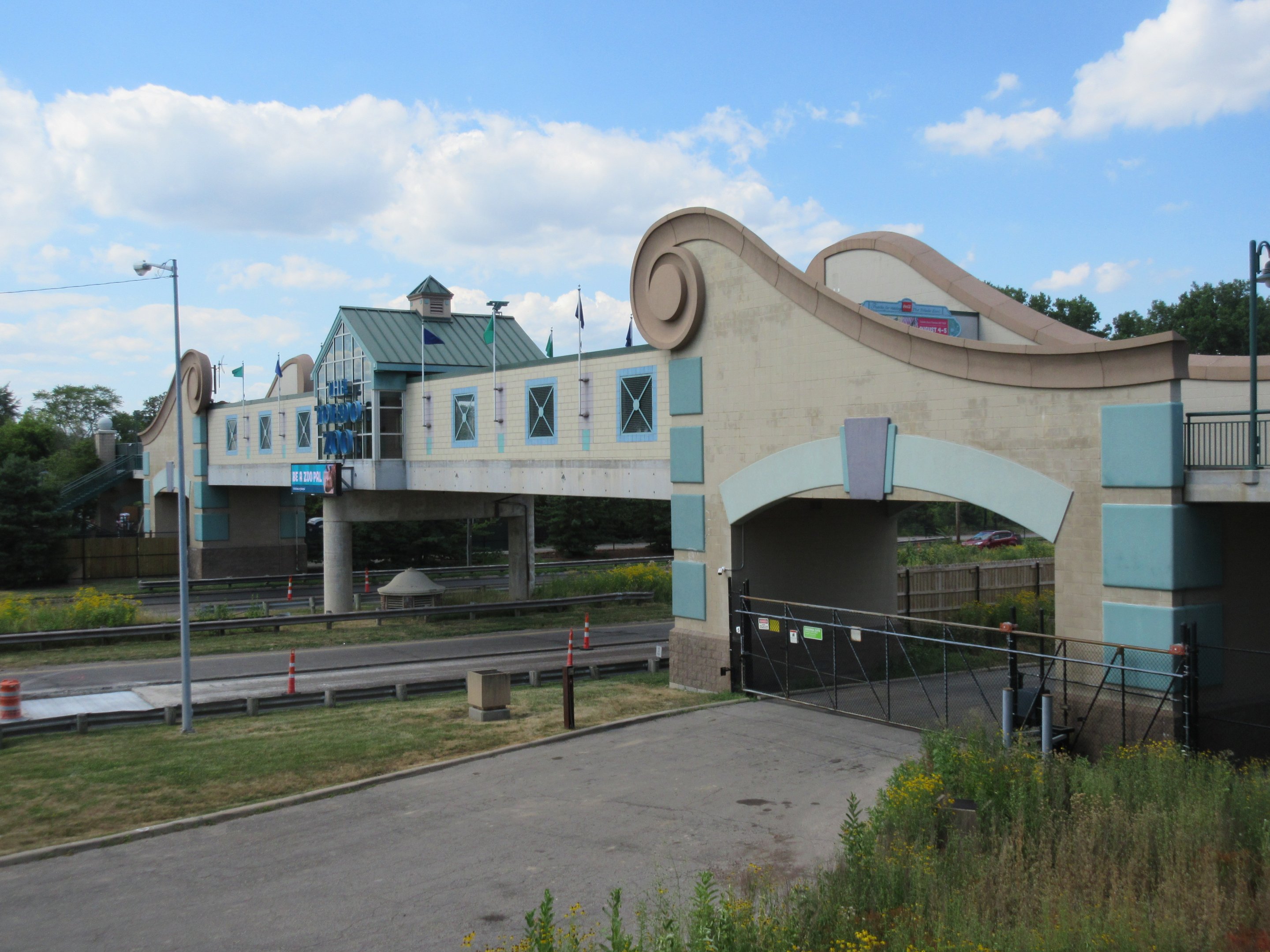 Pedestrian bridge crossing the highway