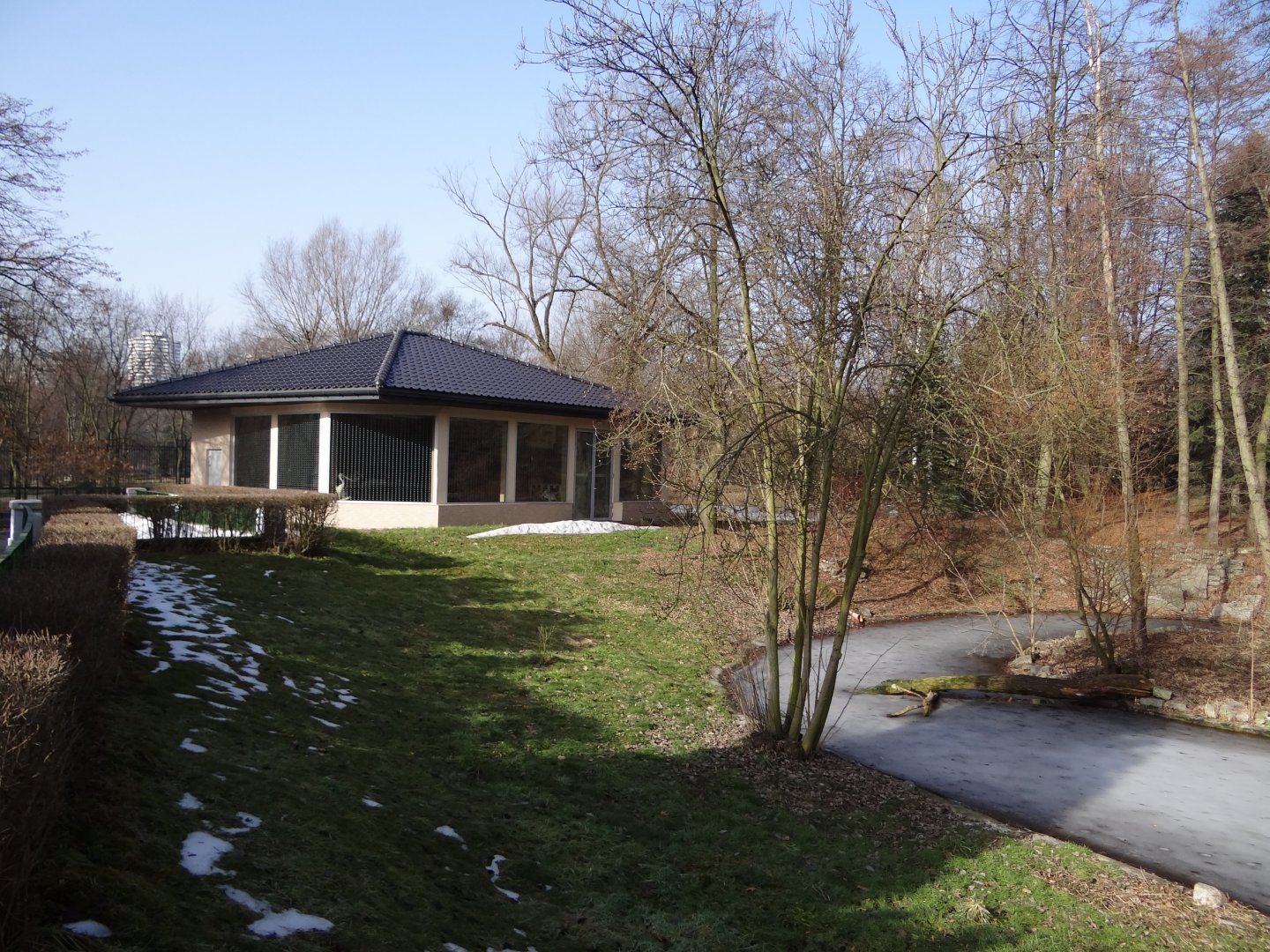Pelican pond and house