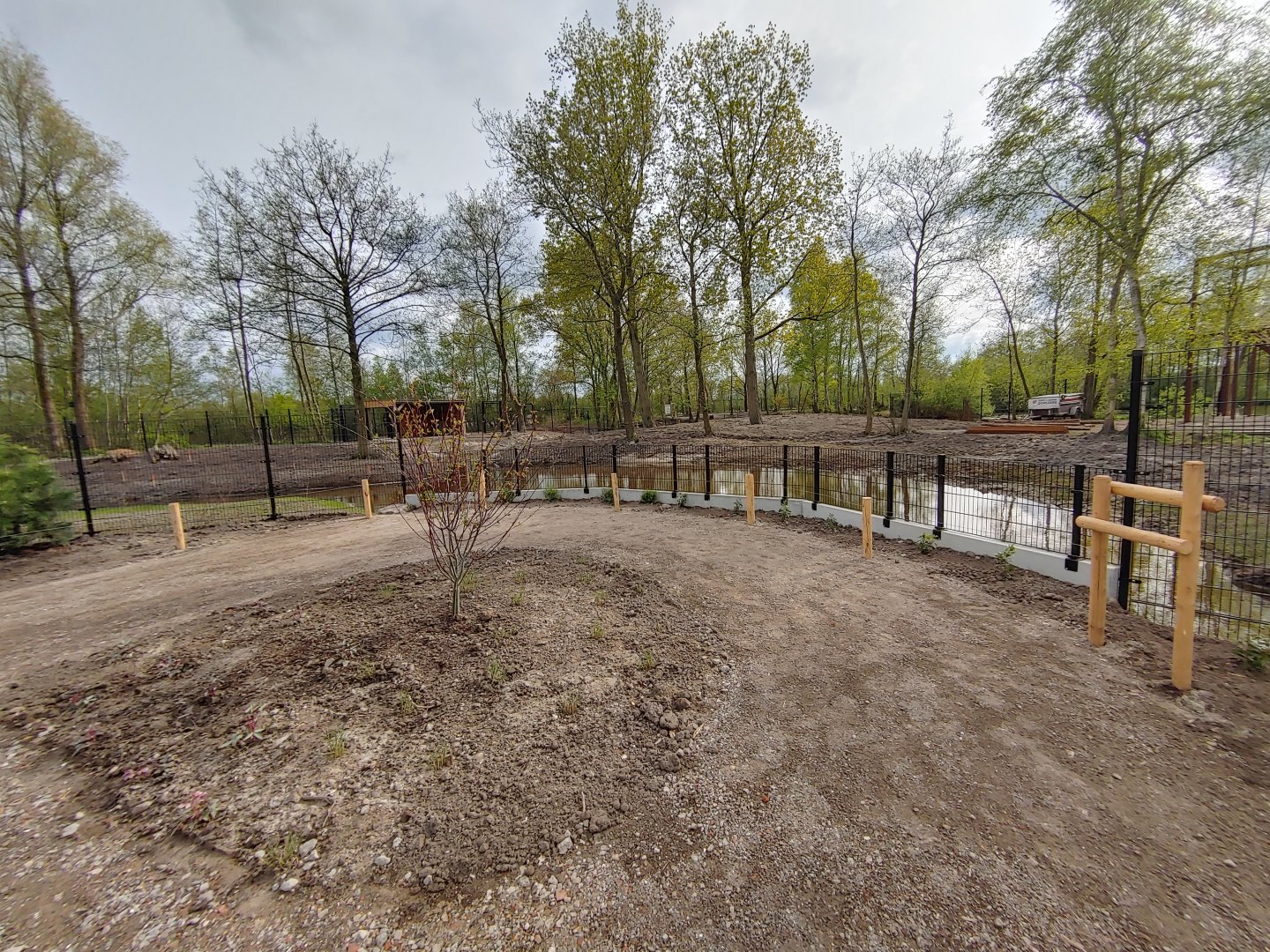 Père David's deer enclosure under construction