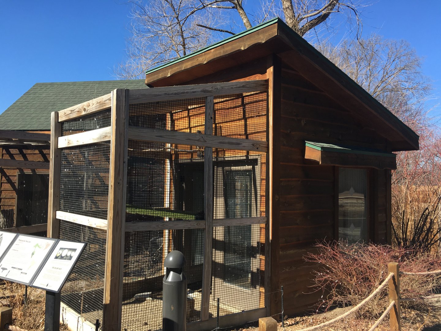 Peregrine Falcon Exhibit - Example raptor house