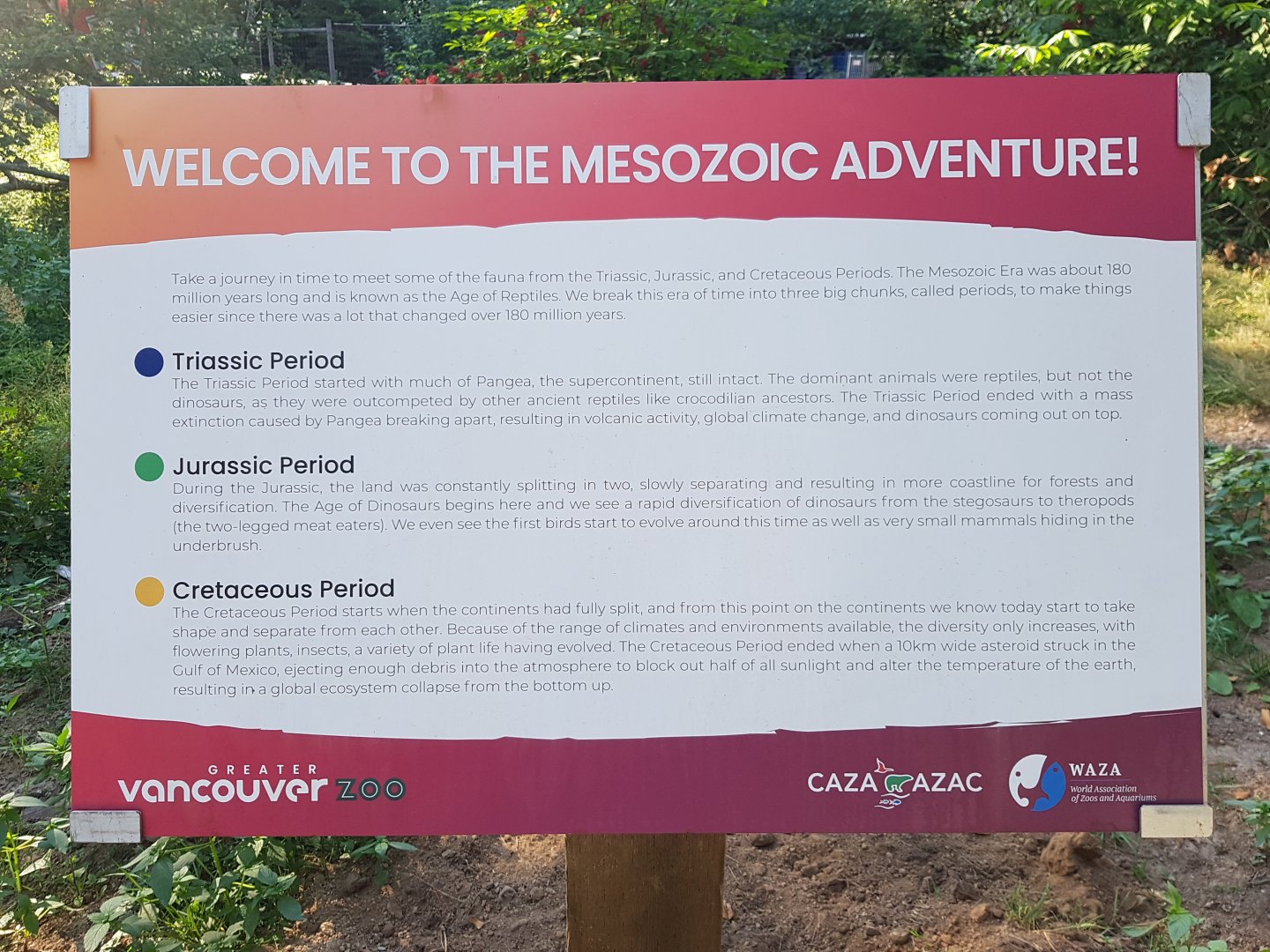 Periods of the Mesozoic Era Sign