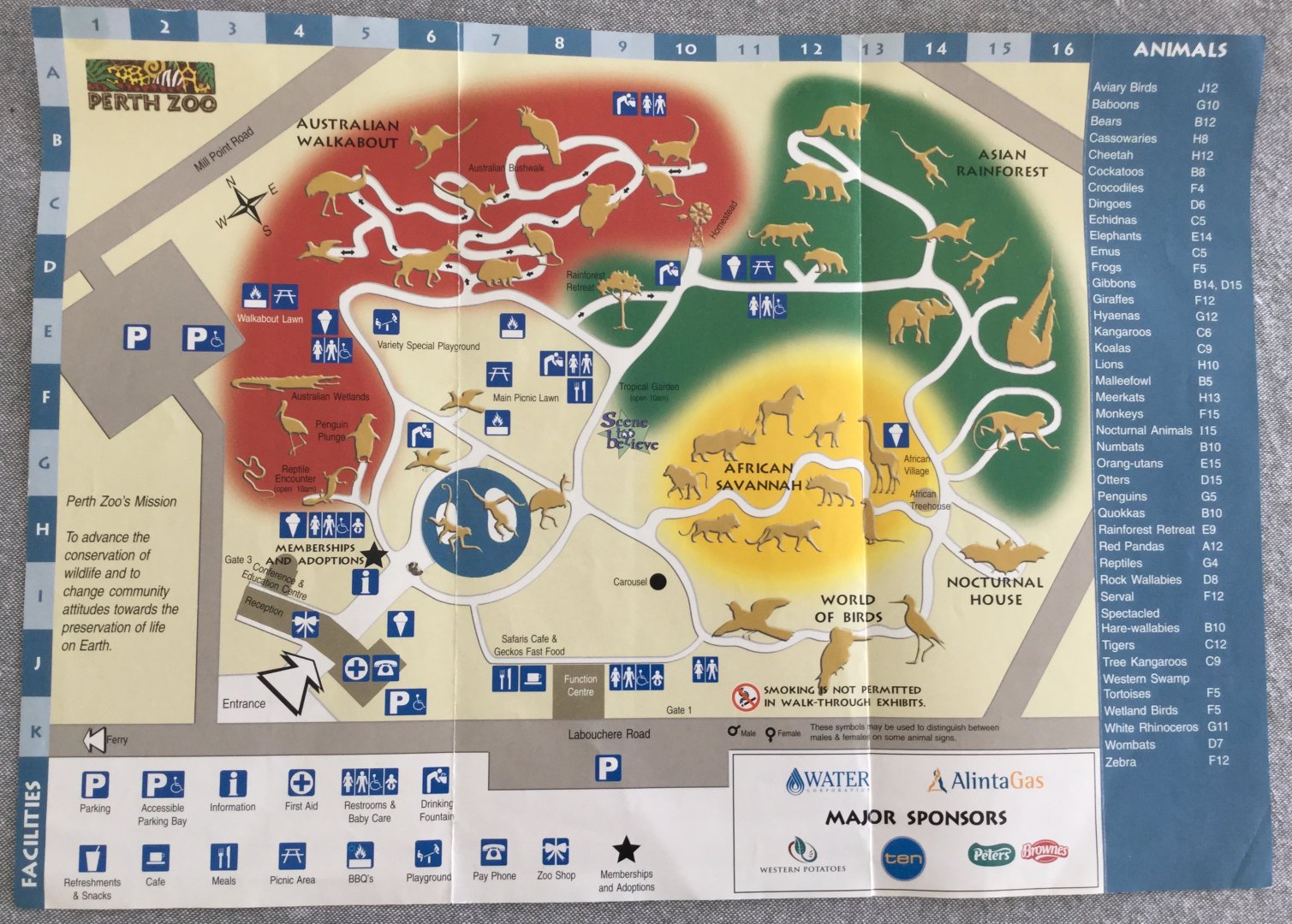 Perth Zoo Map (2002)