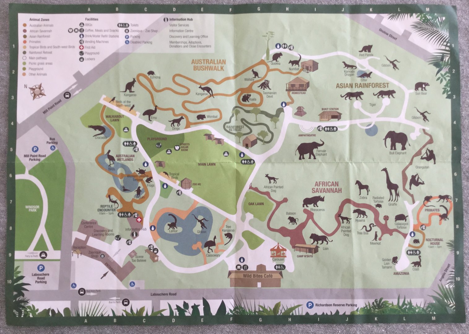 Perth Zoo Map (2016)
