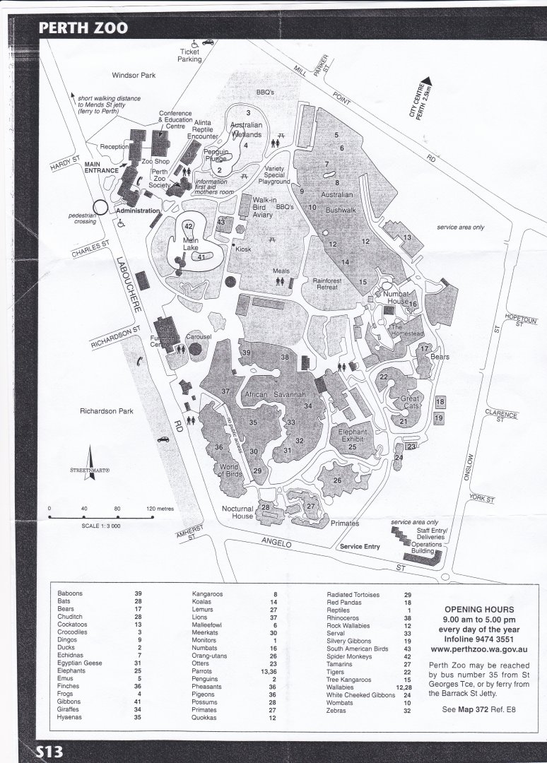 Perth Zoo Map - Any idea of year?