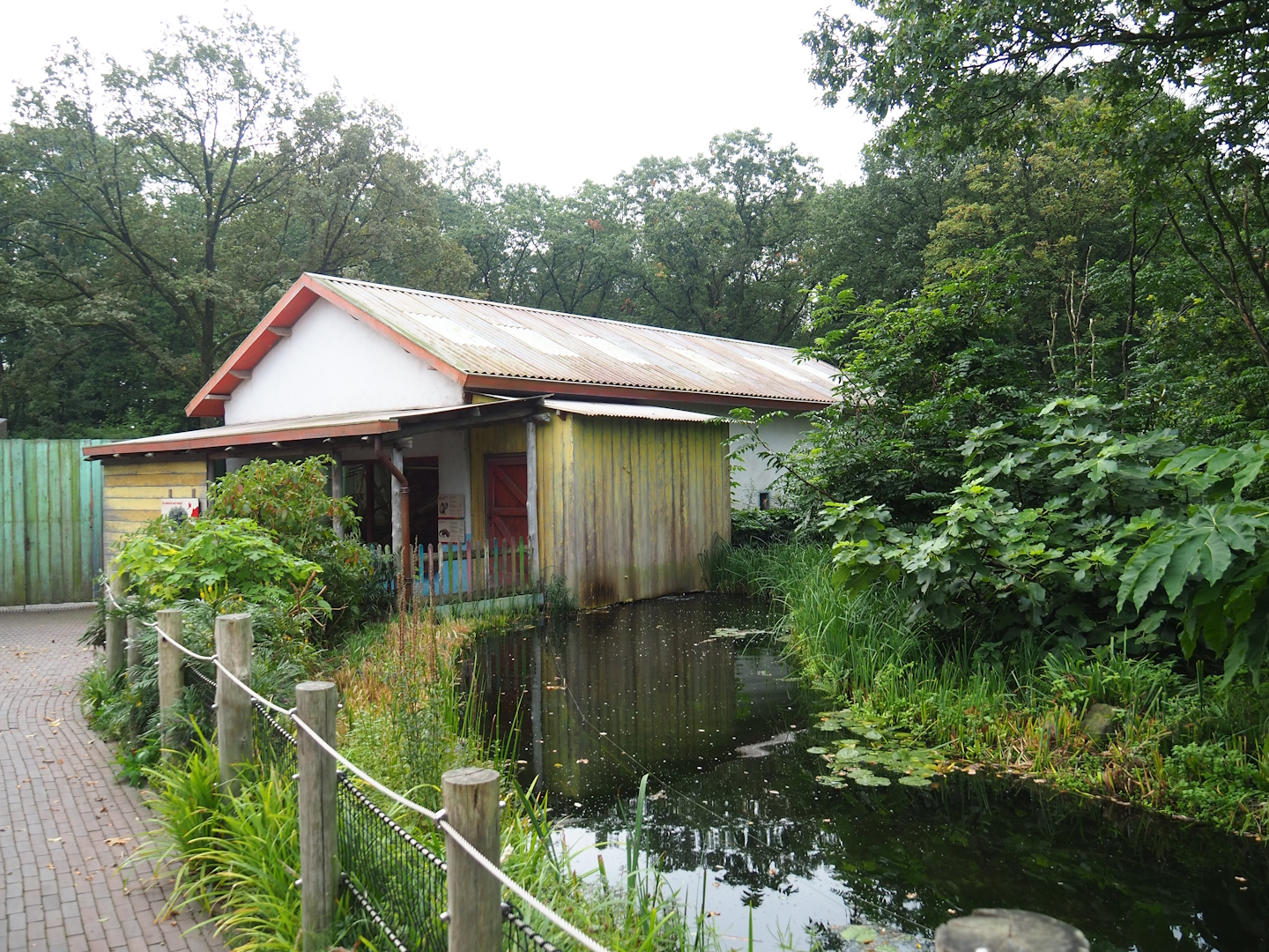 Peruvian squirrel monkey and South American coati house and viewing area, 2023-10-07