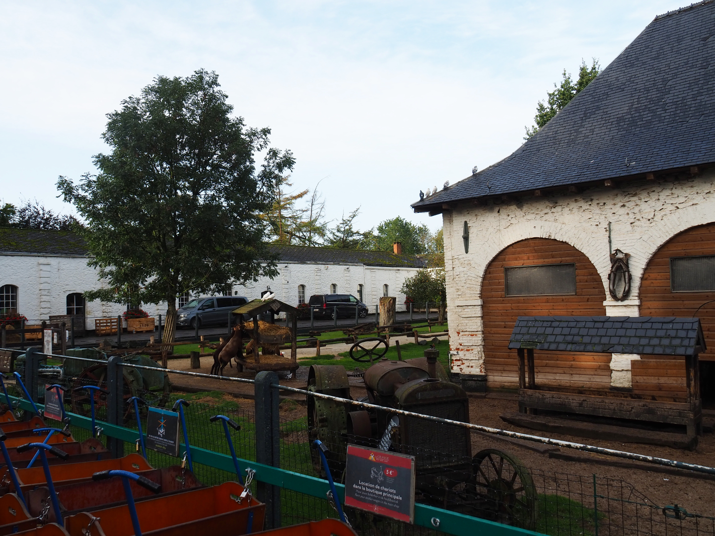 Petting zoo around old abbey coach house, 2019-10-04