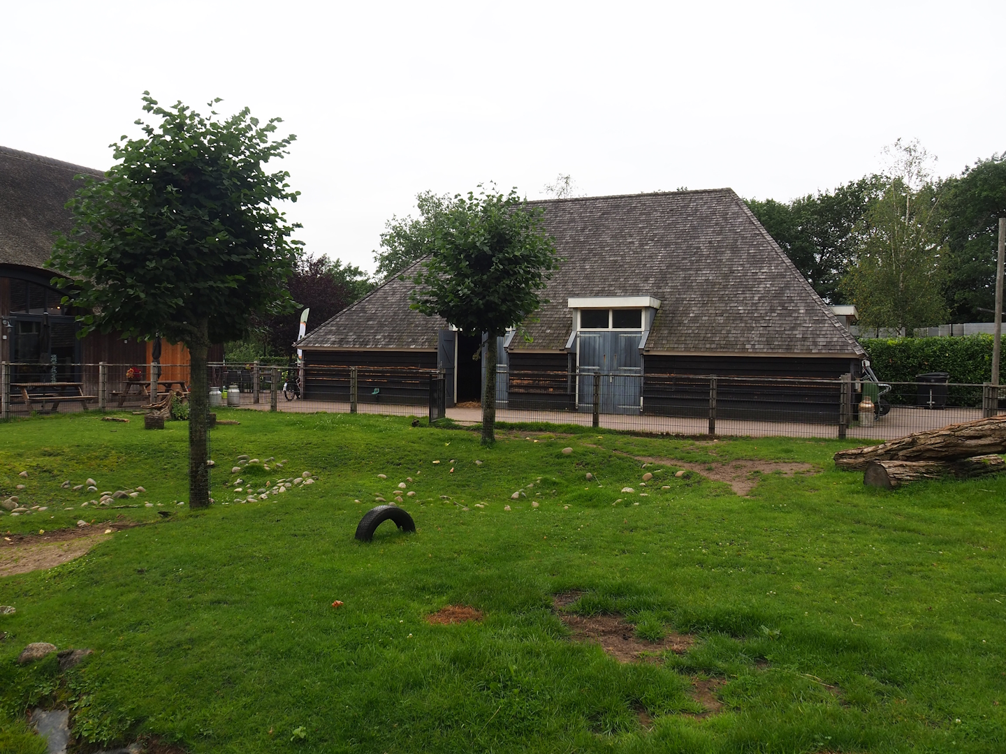 Petting zoo paddock and barn, 2023-08-17