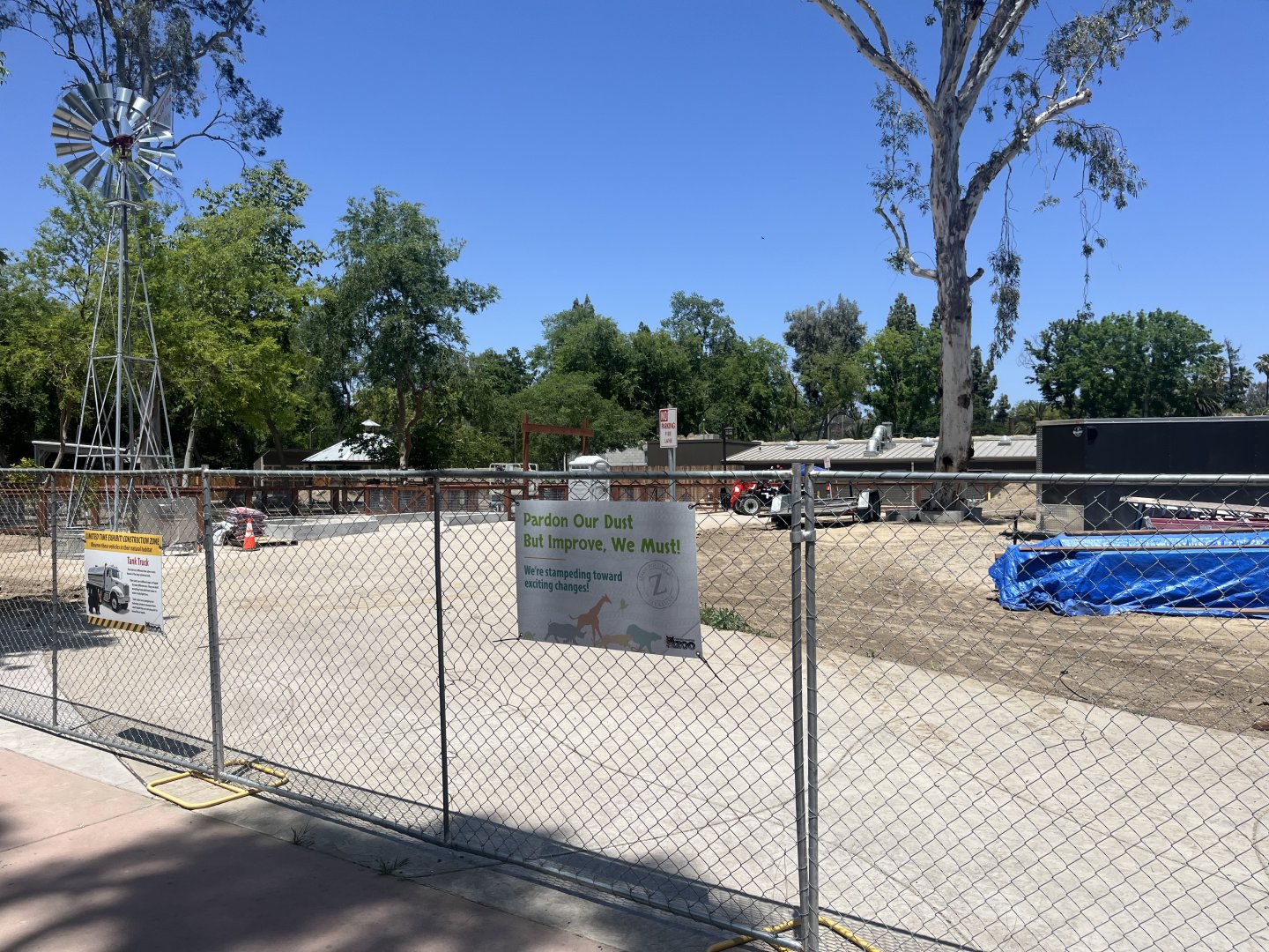 Petting zoo/sloth exhibit construction.