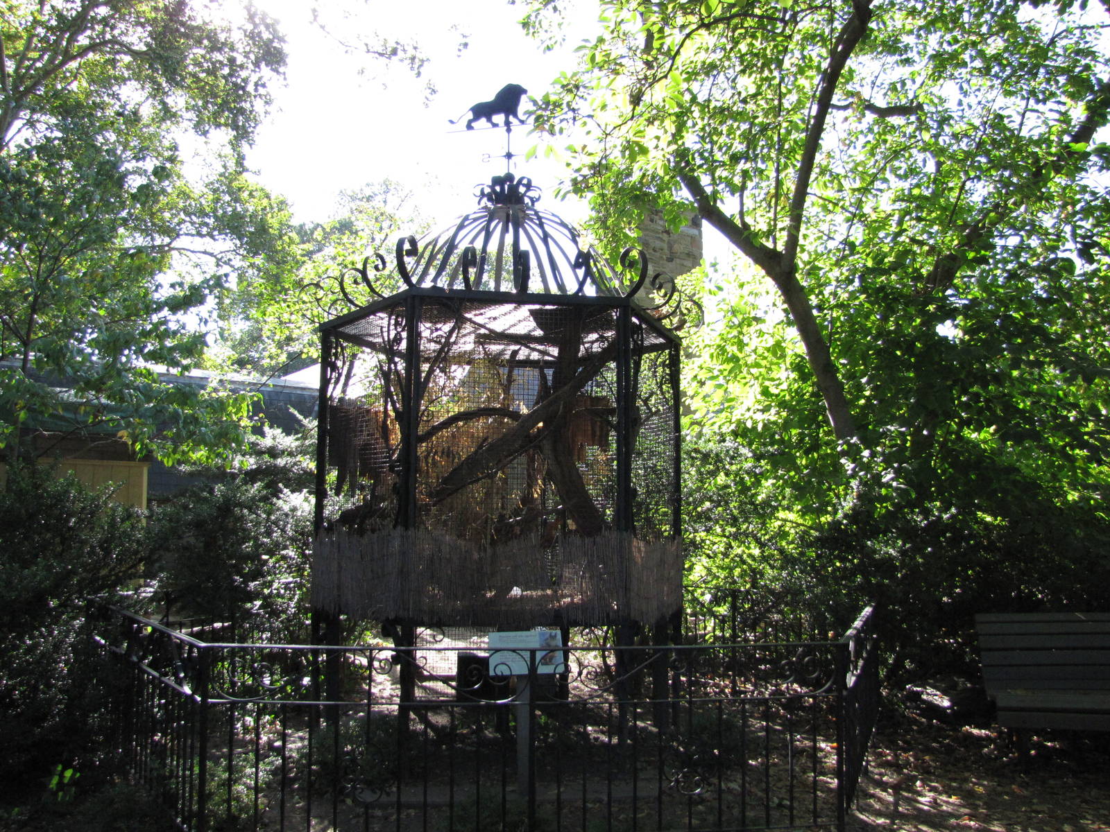Philadelphia Zoo 2010 - Russian Red Tree Squirrel cage next to Small Mammal
