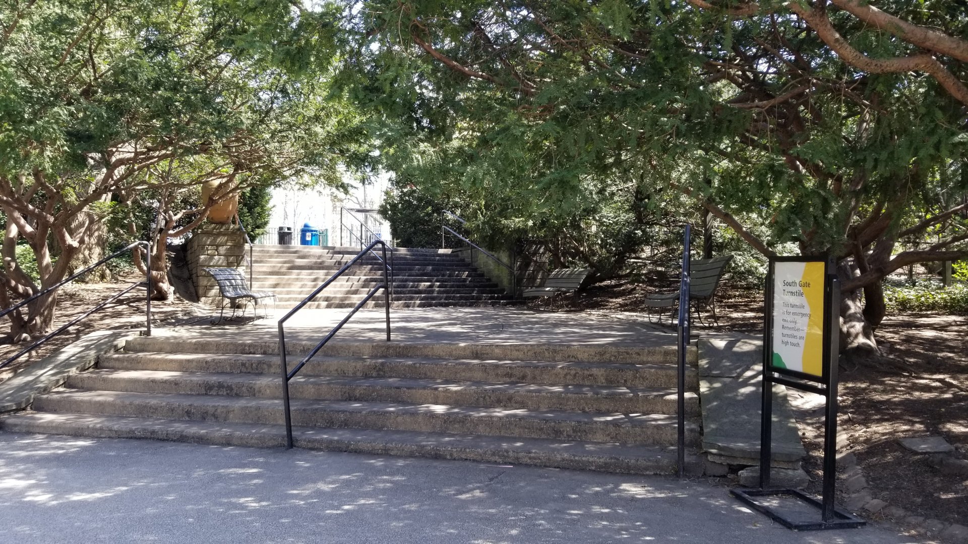 Philly - Steps to south exit (closed, but parking lot is open; have to walk to main entrance)