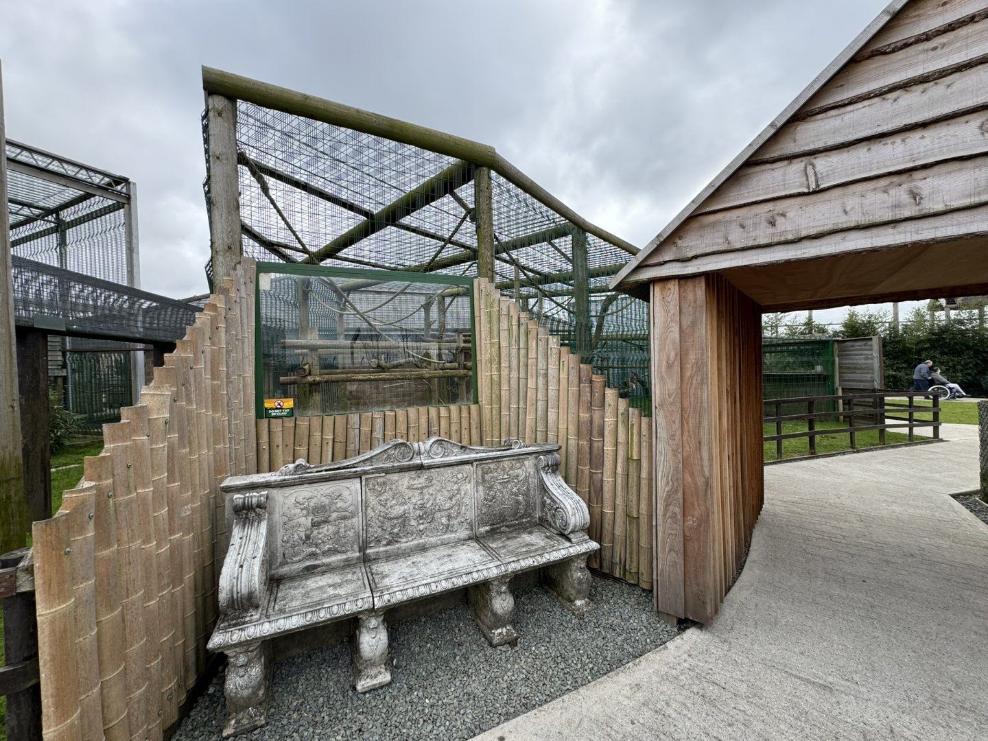 Pig-tailed Macaque Enclosure at Wolds Wildlife Park (March 2024)