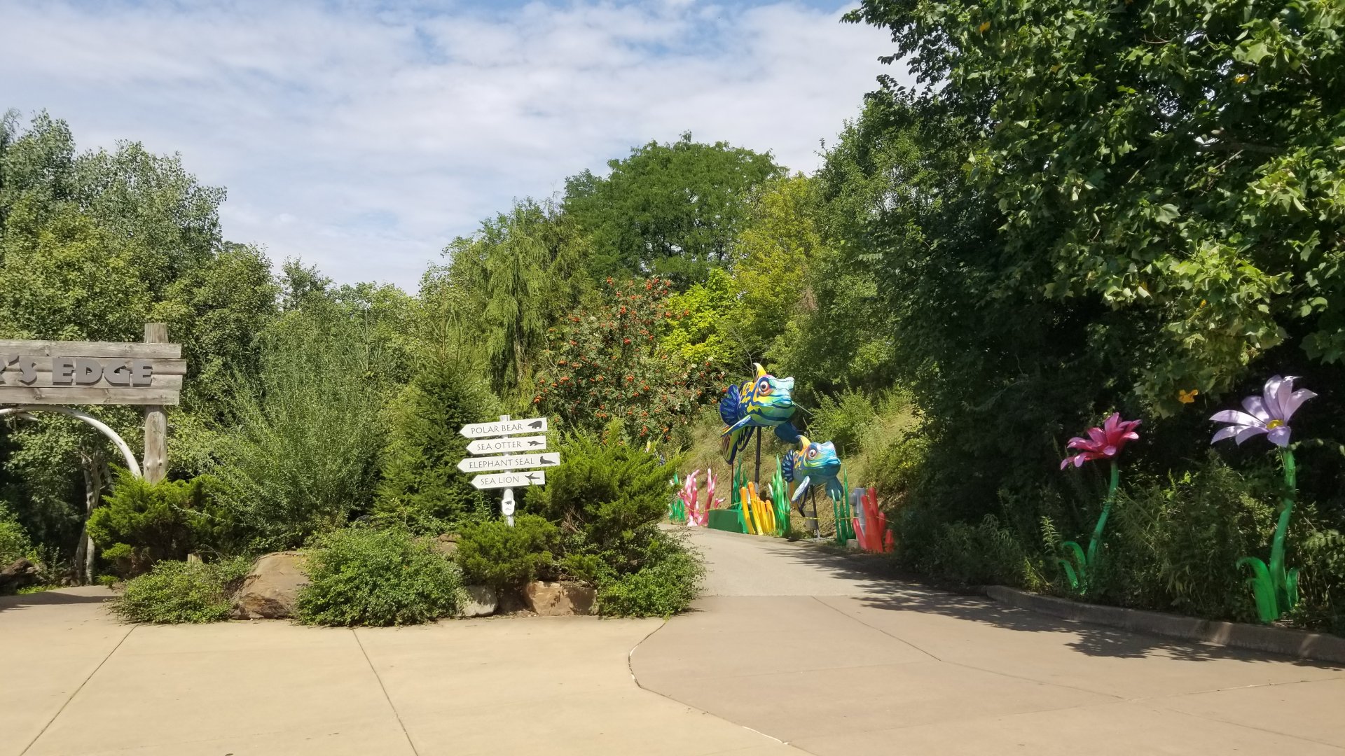 Pittsburgh 8/21 - Water's Edge entrance, fish and coral lanterns