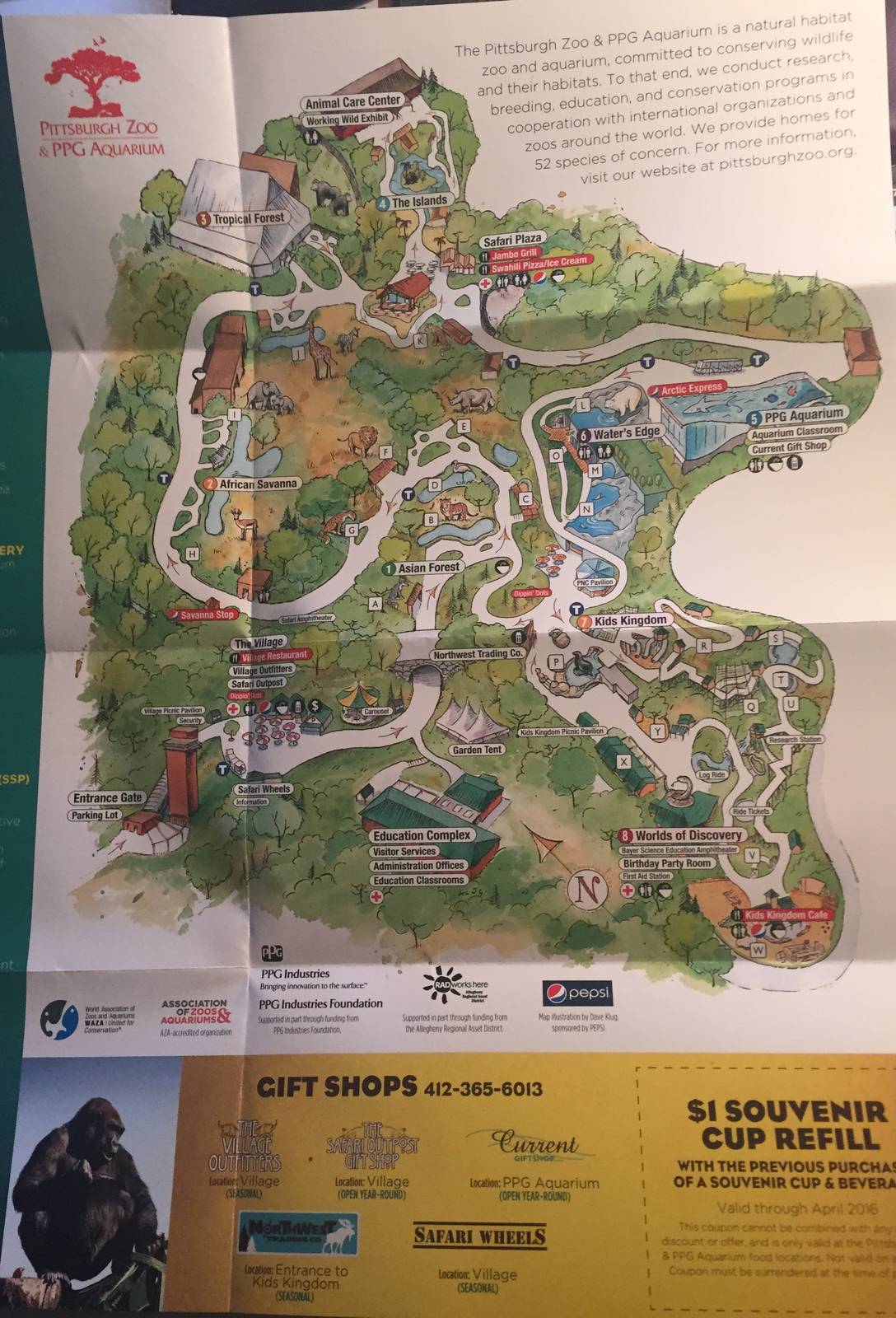 Pittsburgh Zoo Summer 2015 Map