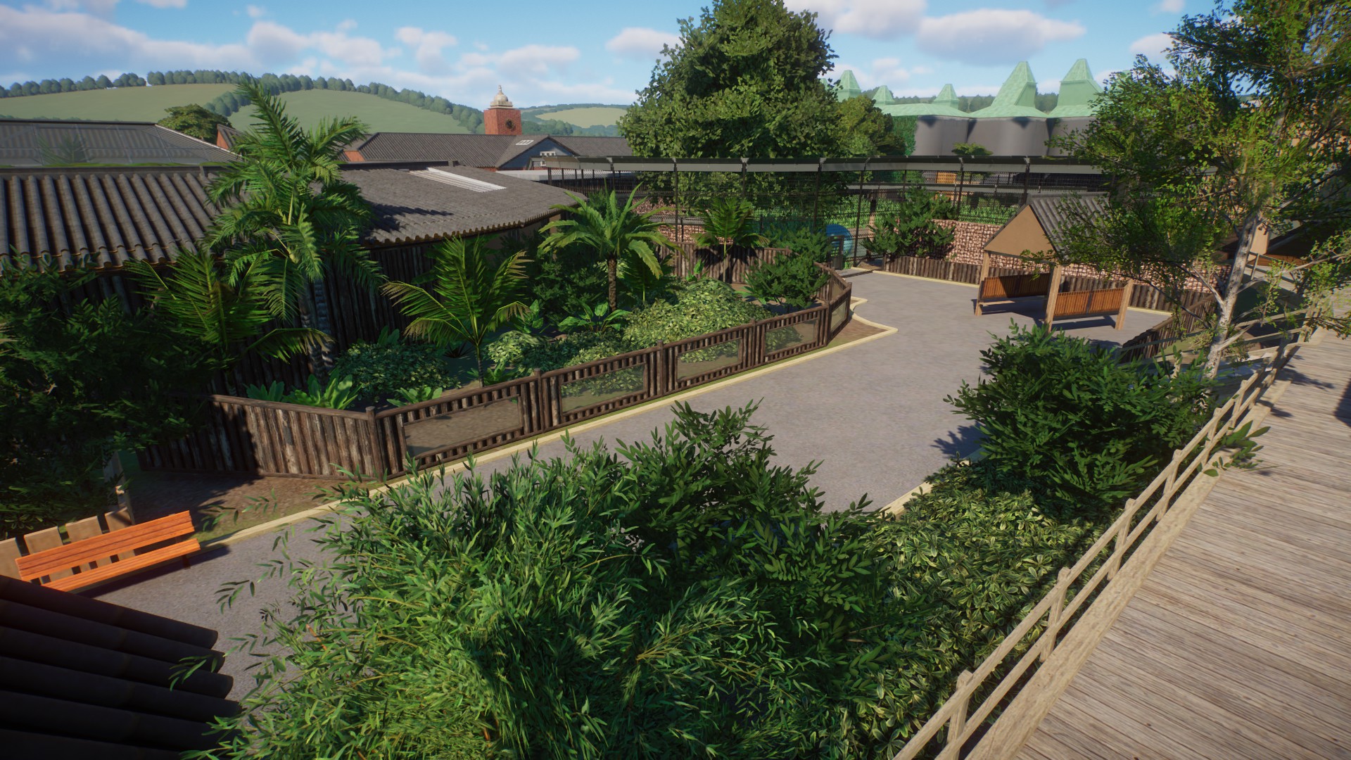 Planet Zoo: ZSL London Zoo: view towards Komodo Dragon House / Tiger Territory / Casson