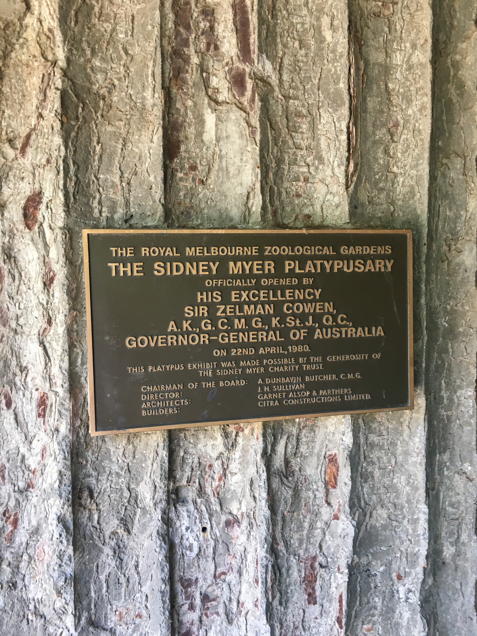 Plaque for Platypus - December 2018