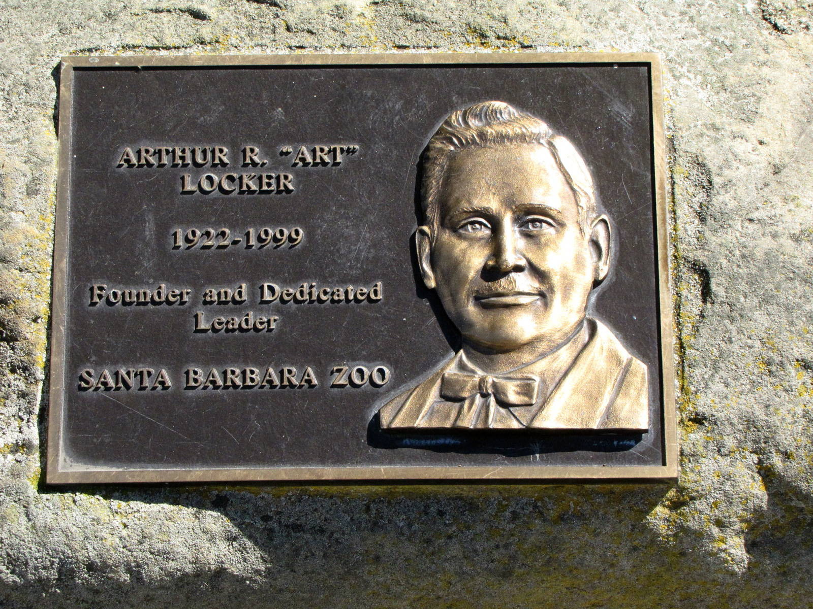 Plaque Honoring Zoo Founder Arthur R. Locker