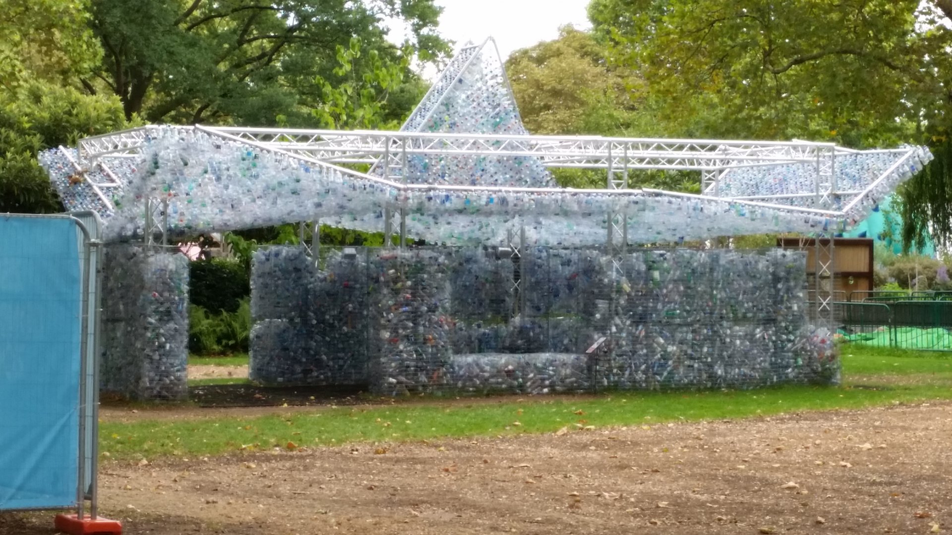 Plastic bottle sculpture, September 2018