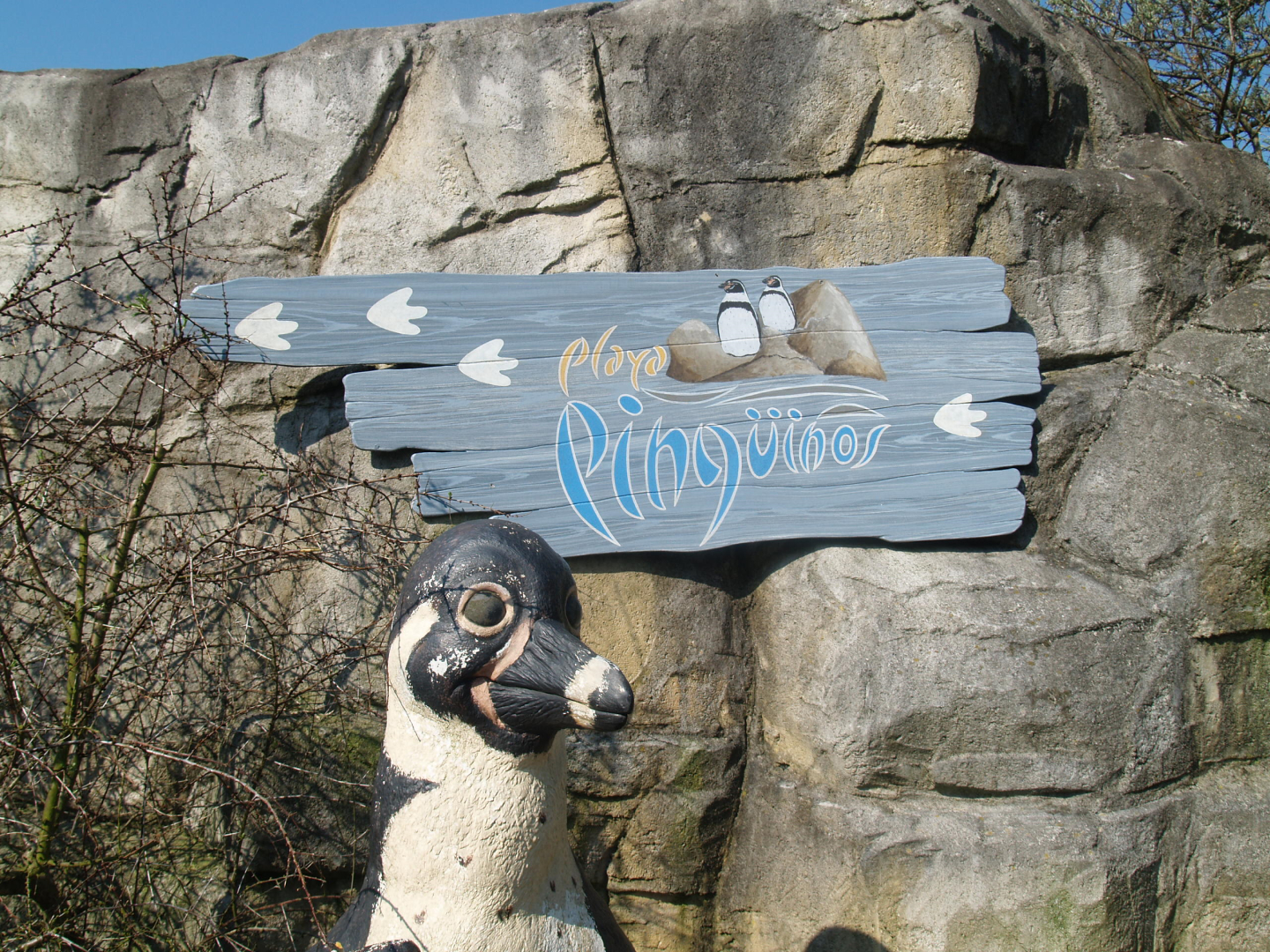 Playa Penguinos signage, 2009-04-19