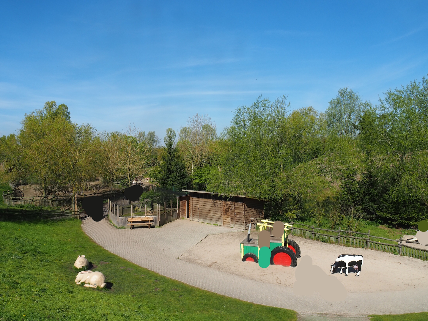 Playground and picnic area between ibex exhibit and vulture aviary, 2023-04-30