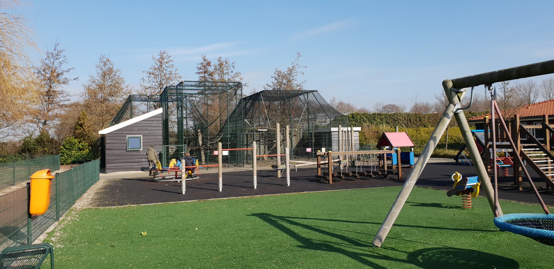 Playing ground and monkey-cages