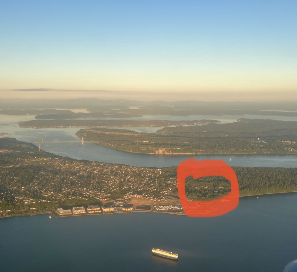 Point Defiance Zoo as we were banking west to approach SeaTac from the south.