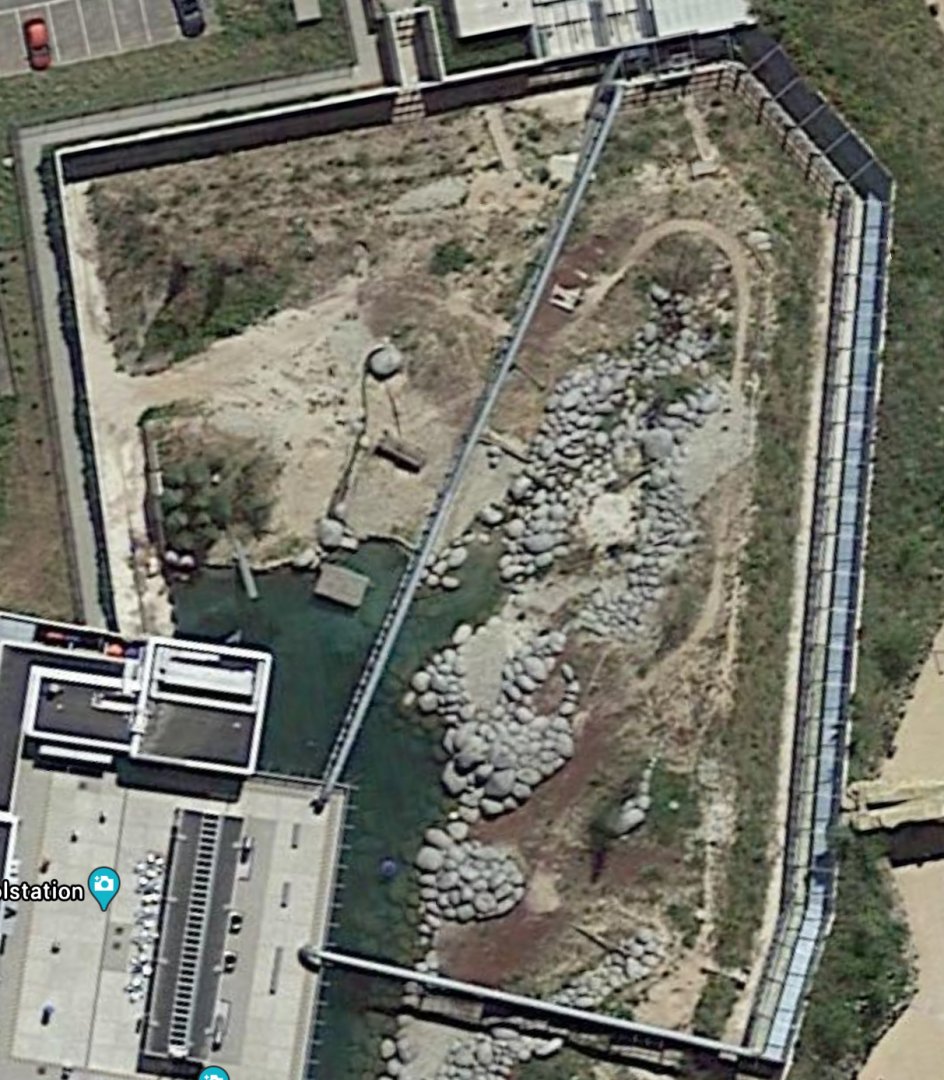 Polar Bear enclosure Google Earth overview