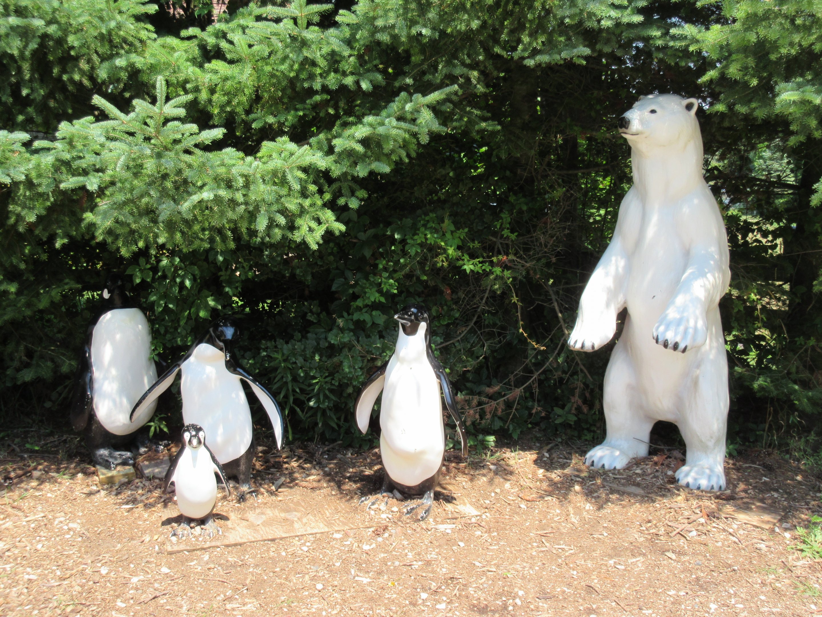 Polar Bear + Penguin Statues