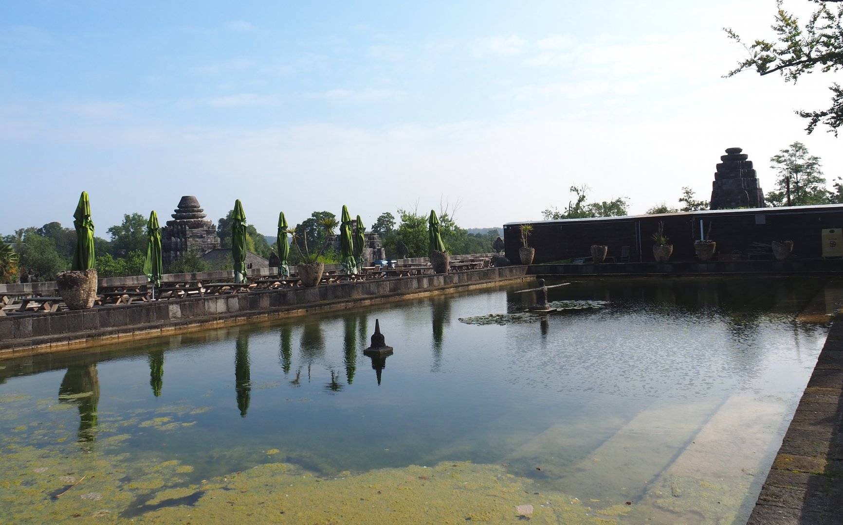 Pond and terrace area in The Kingdom of Ganesha, 2021-09-02