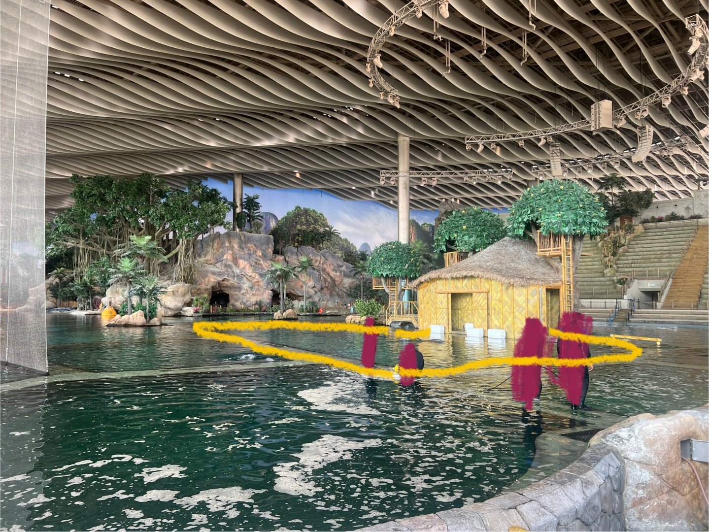 Pool of Indian Humpback Dolphin (yellow)
