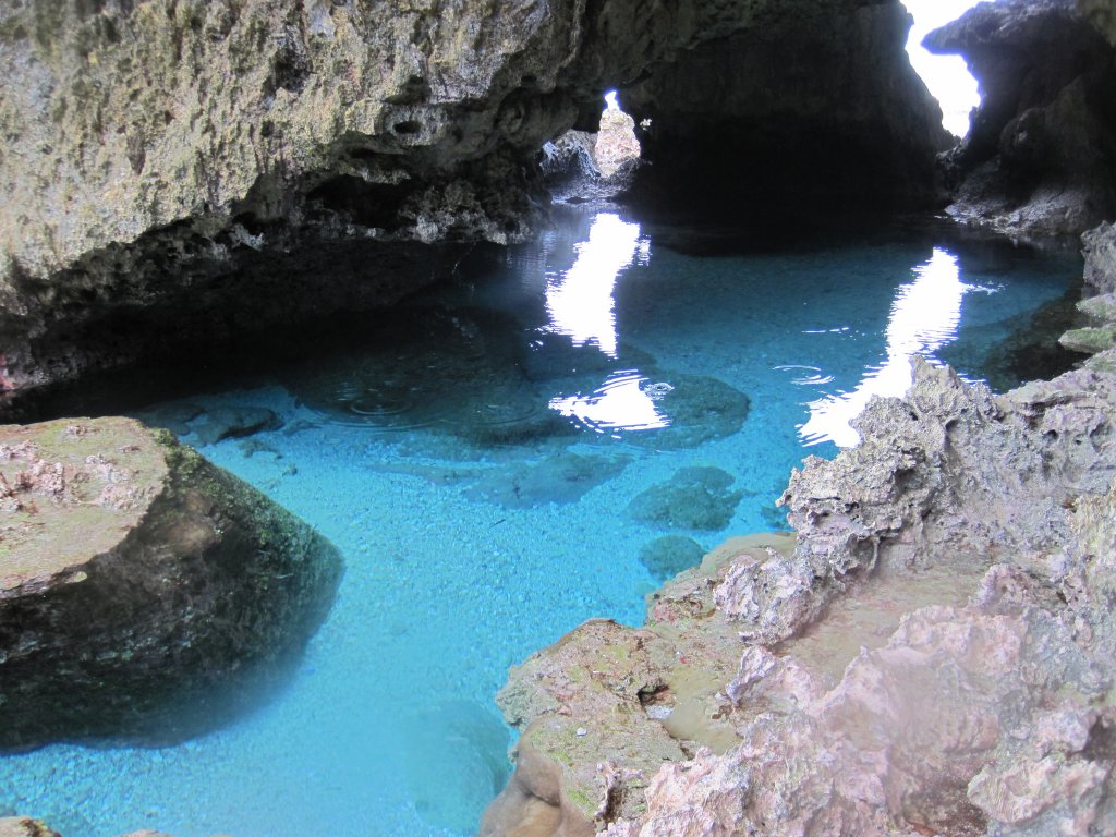 Pool on reef flat below Matavai Resort