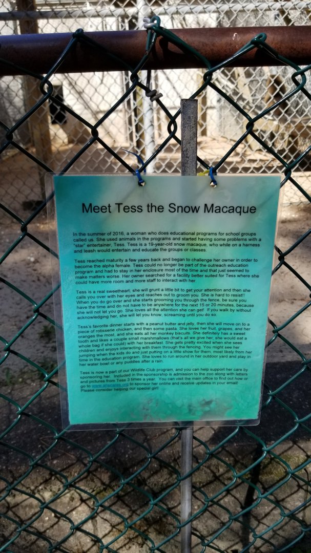 Popcorn Park - Some individual animals have signs