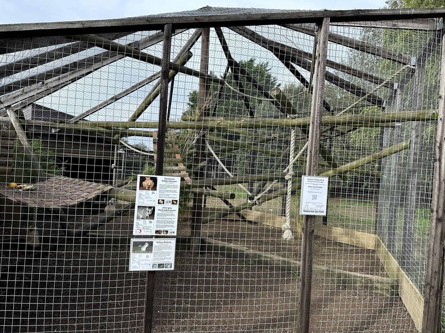 Possum / Bettong Enclosure at Hamerton Zoo Park (October 2023)