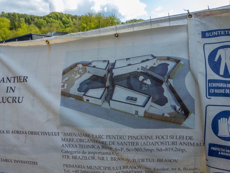 Poster about the construction site sea worlds