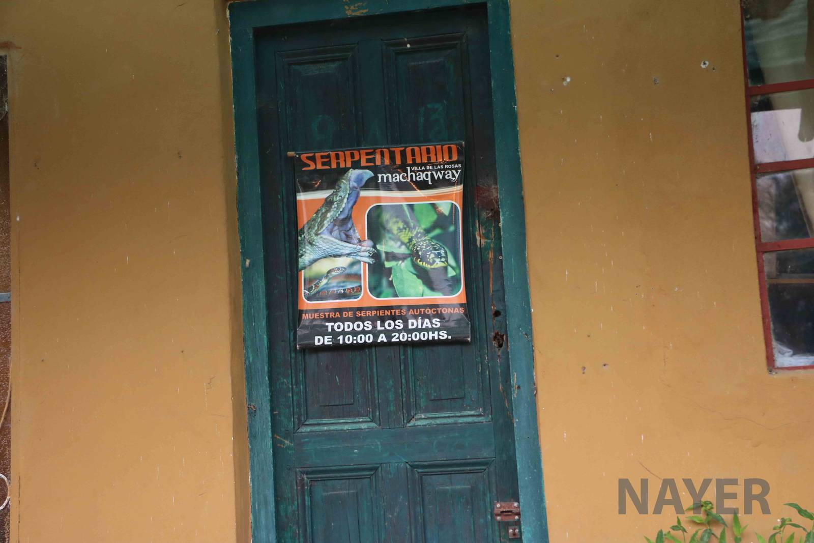 Posters outside, Serpentario Machaqway - April 2016.