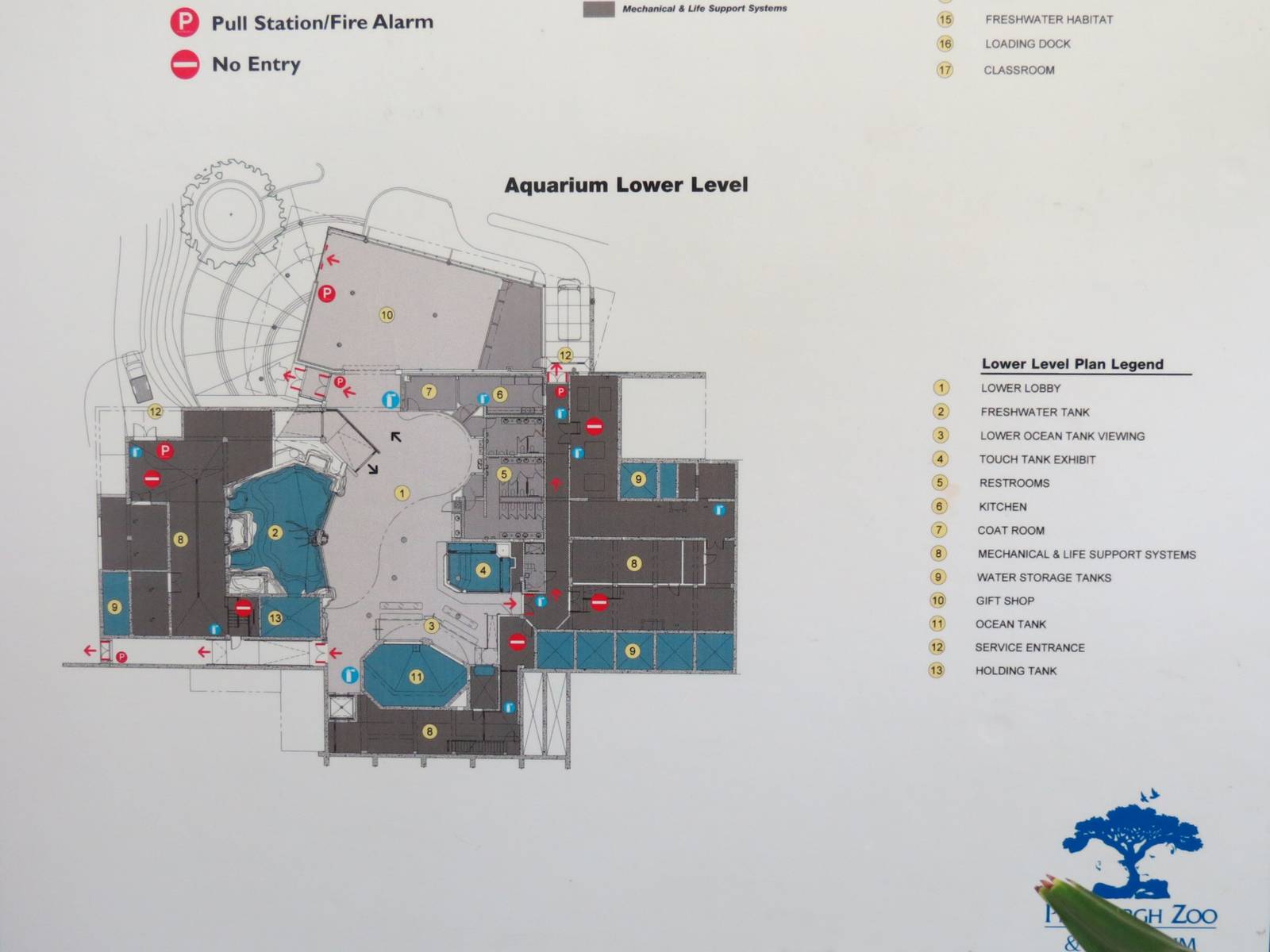 PPG Aquarium - Lower Level Floorplan Sign