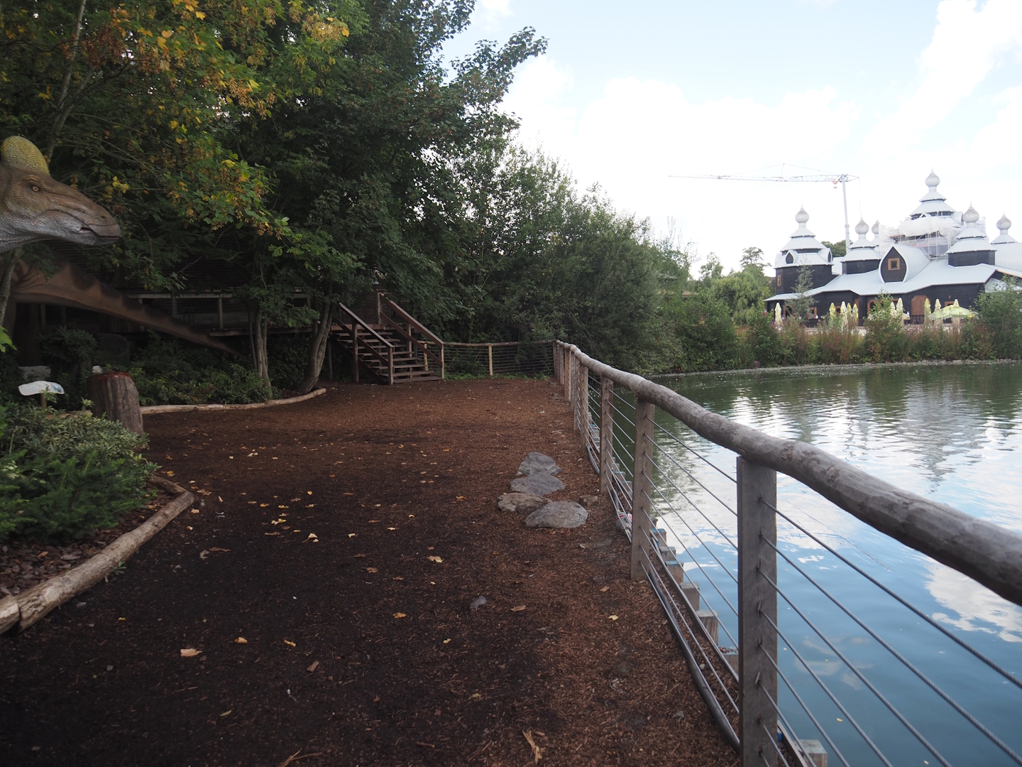 Prehi Daiza: Lands of the Past - Polar Zone with polar dinosaur animatronic models at lakeside, 2025-09-01