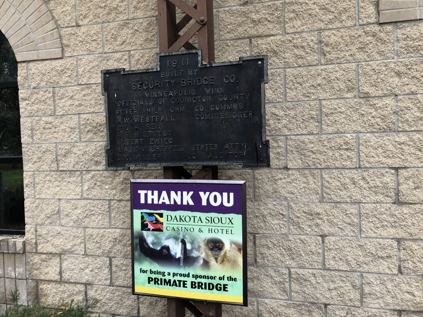 Primate Bridge plaque
