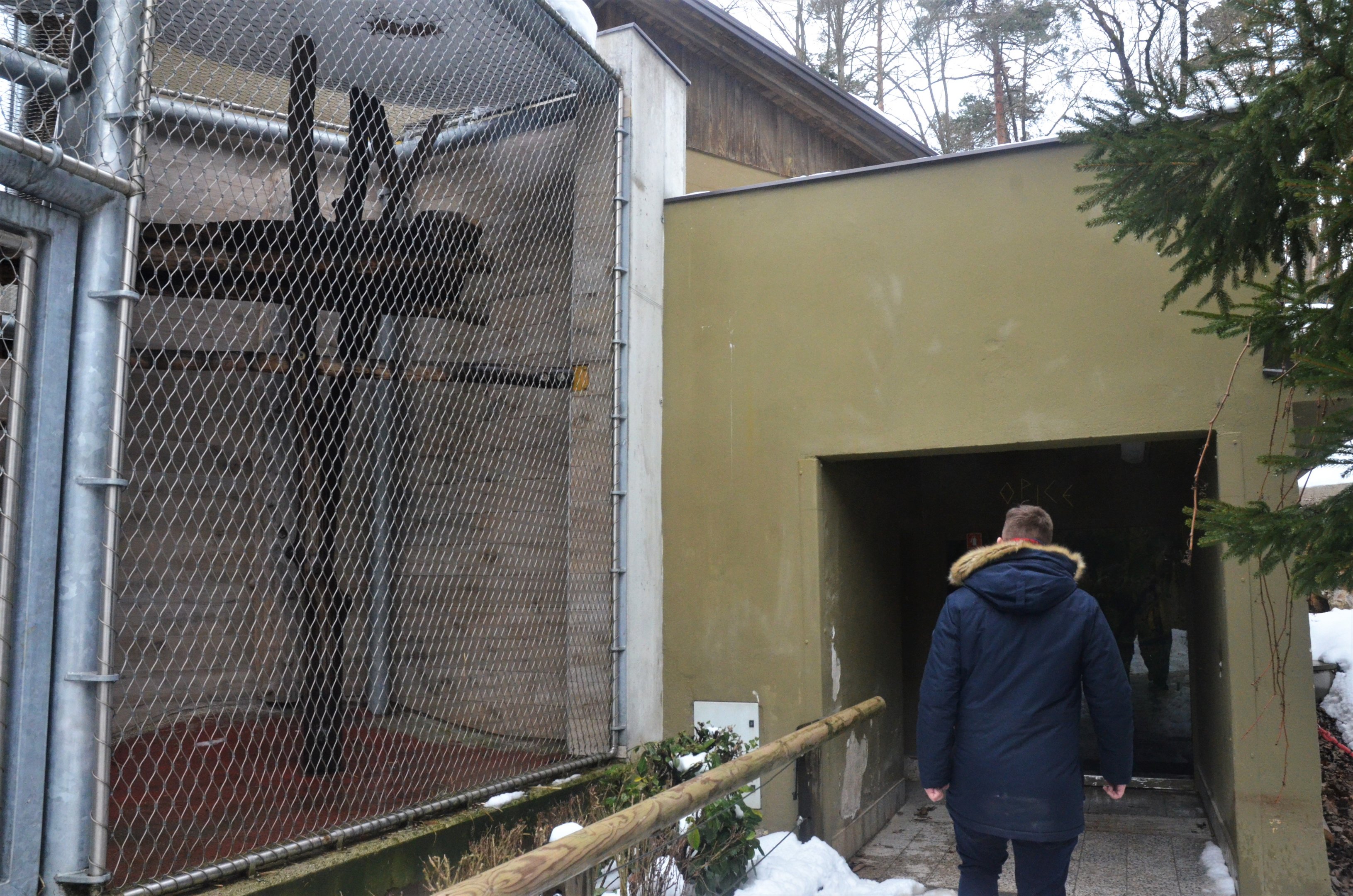 Primate House (Entrance and Corner of Chimp Enclosure) at Ljubljana Zoo, 07/03/18