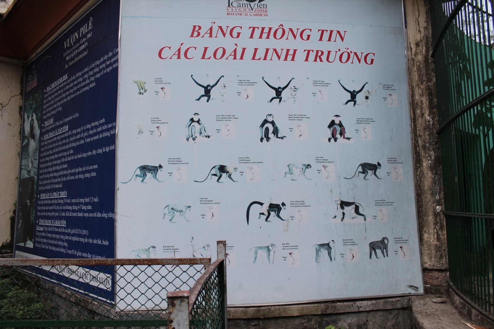 Primates of Vietnam signage