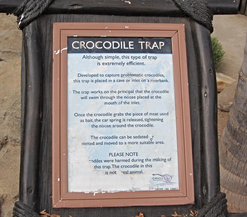 Problem Crocodile Trap Signage