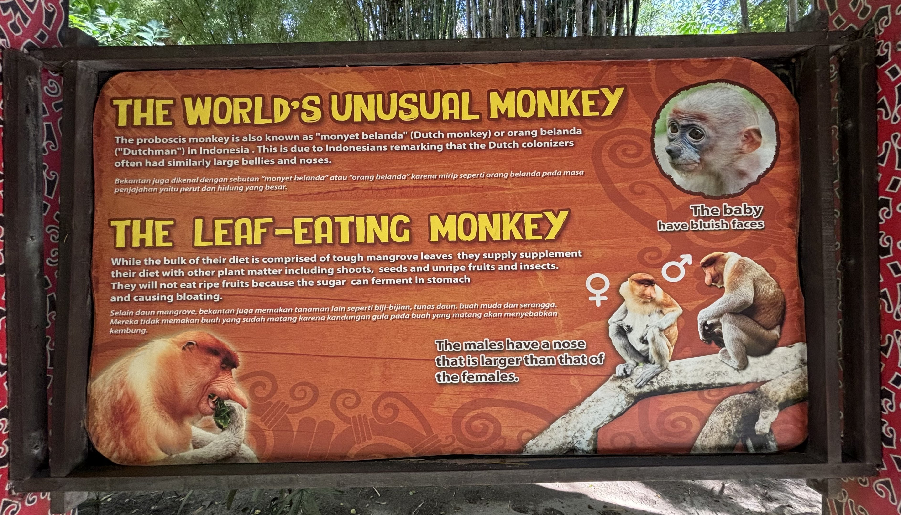 Proboscis Monkey Exhibit Sign