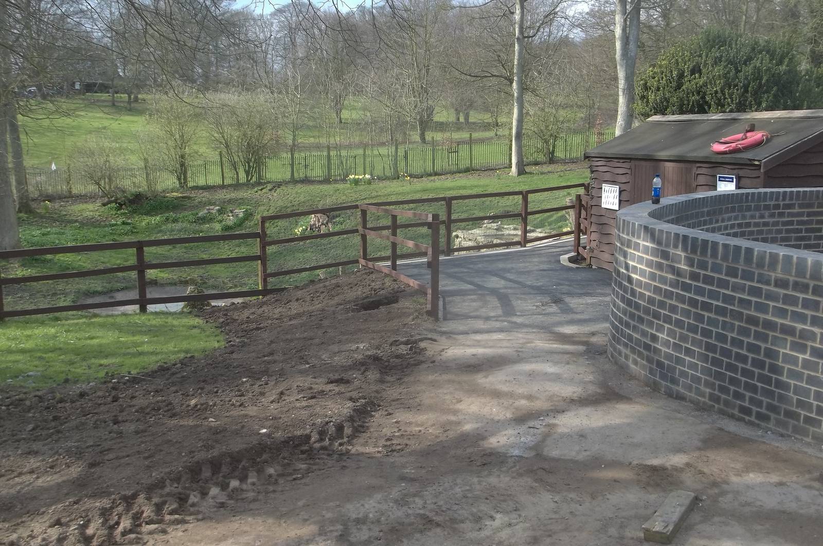 Progress on Penguin exhibit extension and pathway, 8th April 2016