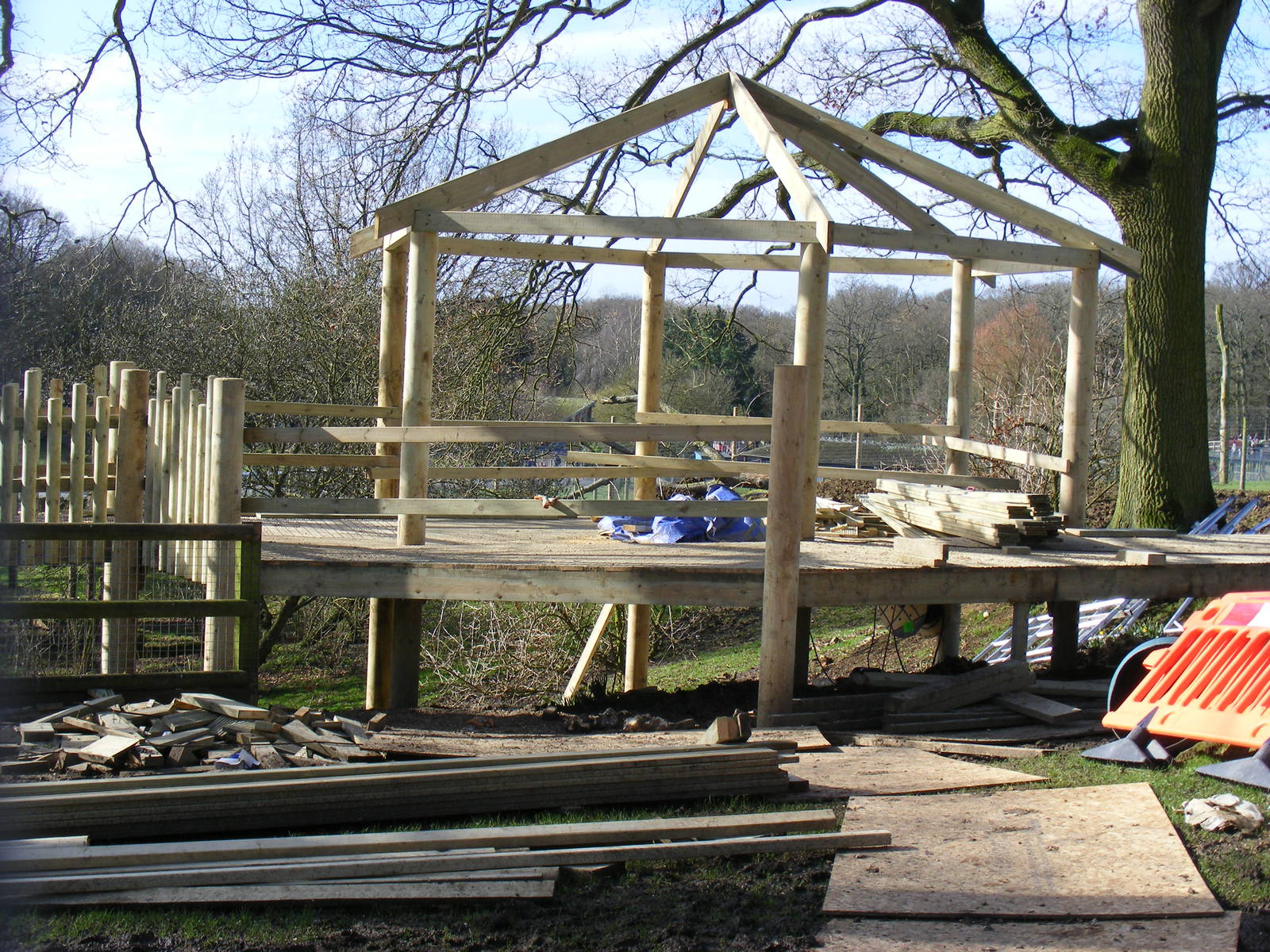 Progress with cheetah viewing platform at Marwell Wildlife, 27 February 201