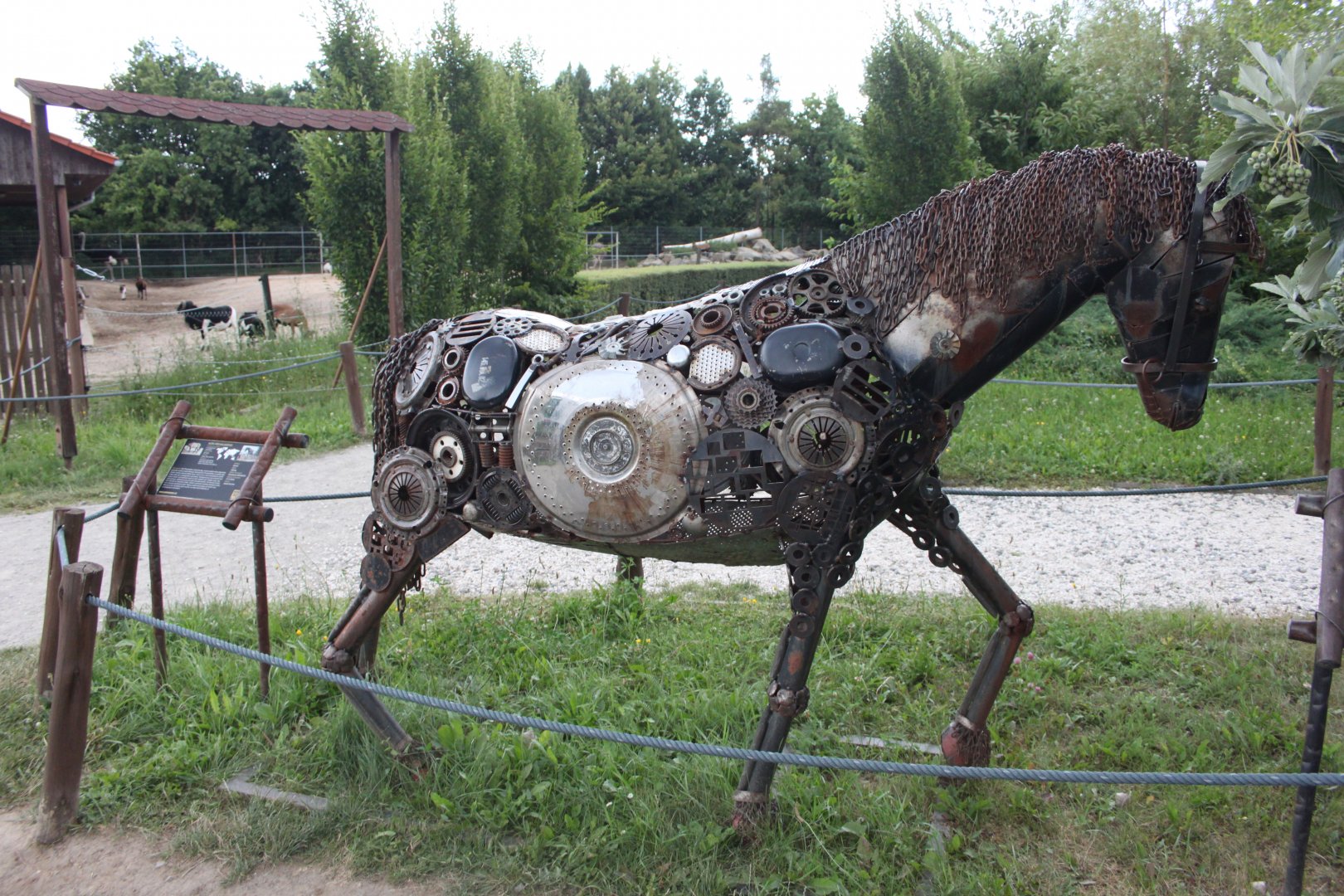 Przewalski's horse made from scrap metal