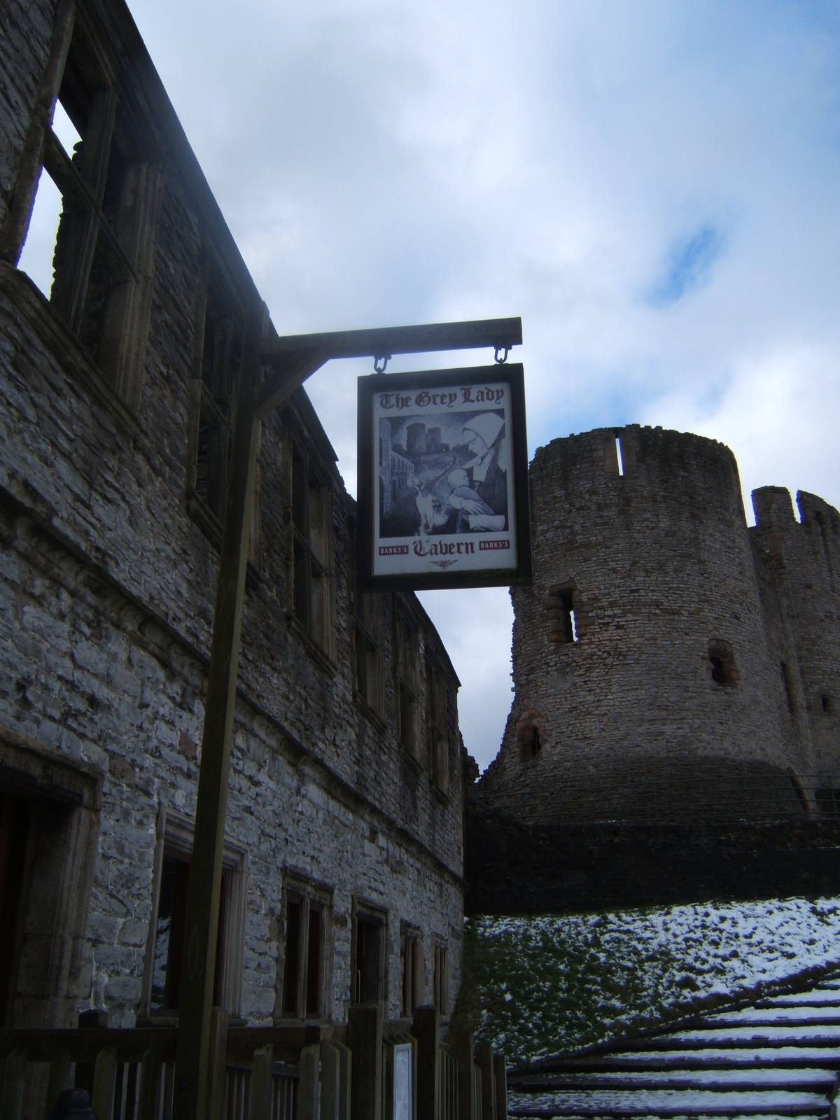 Pub sign inside the castle